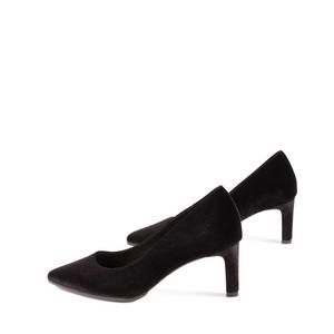 NEW MELYANN rocker heeled pump in black velvet